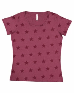 Women's Star Print Scoop Neck T-Shirt -Jiffyshirts Store 1ed08acaa03a15
