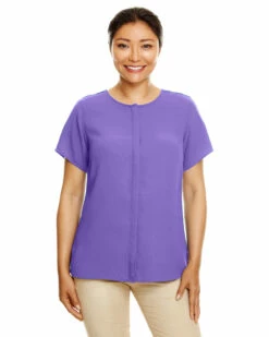 Ladies' Perfect Fit™ Short-Sleeve Crepe Blouse -Jiffyshirts Store 220e1bac86ad76