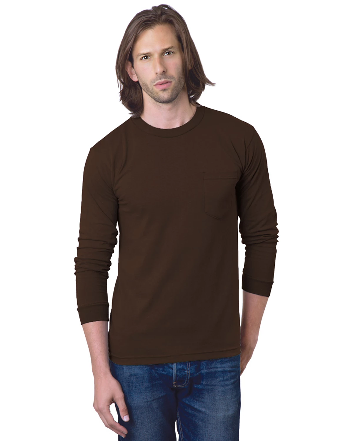 Adult Unisex 6.1 Oz., 100% Cotton Long Sleeve Pocket T-Shirt 22 Adult Unisex 6.1 Oz., 100% Cotton Long Sleeve Pocket T-Shirt - Image 20