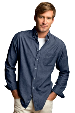 Men's Hudson Denim Shirt -Jiffyshirts Store 22f6921c1a08fd