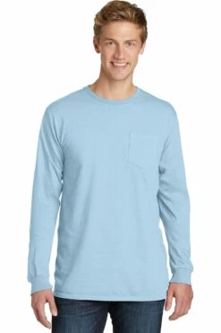 Unisex Beach Wash Garment-Dyed Long Sleeve Pocket Tee -Jiffyshirts Store 27c7f39a67577a