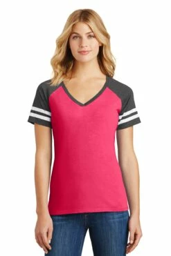 District Ladies' Game V-Neck Tee -Jiffyshirts Store 2980717c488afc