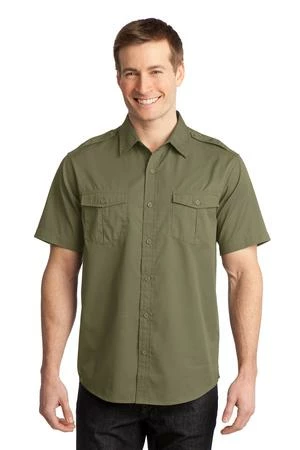 Stain-Release Short Sleeve Twill Shirt 9 Stain-Release Short Sleeve Twill Shirt - Image 7