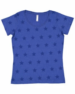 Women's Star Print Scoop Neck T-Shirt -Jiffyshirts Store 2aad0704fdd97e