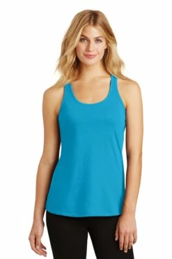 District Ladies' 60/40 Gathered Racerback Tank -Jiffyshirts Store 2c7aae6b174416
