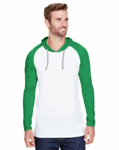 Men's Hooded Raglan Long Sleeve Fine Jersey T-Shirt 18 Men's Hooded Raglan Long Sleeve Fine Jersey T-Shirt -Jiffyshirts Store 2e111906bb9539