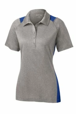 Ladies Heather Colorblock Contender Polo -Jiffyshirts Store 2f85fe62126353