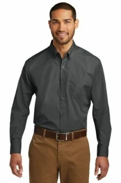 Men's Long Sleeve Carefree Poplin Shirt -Jiffyshirts Store 2fb4bdecc36d23