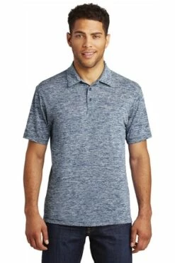 Men's PosiCharge Electric Heather Polo -Jiffyshirts Store 2fc20d12a41a4c