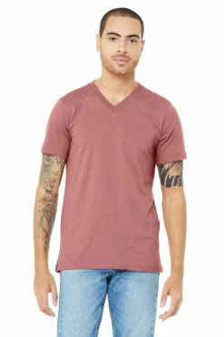 Unisex Jersey Short-Sleeve V-Neck T-Shirt -Jiffyshirts Store 3005 Mauve 1