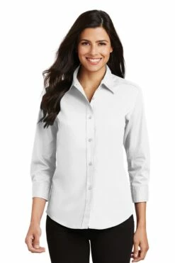 Ladies 3/4-Sleeve Easy Care Shirt -Jiffyshirts Store 308707044a36c2