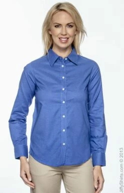 Ladies' Long-Sleeve Oxford With Stain-Release