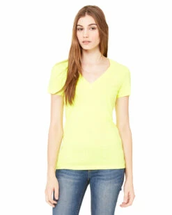 Ladies' Jersey Short-Sleeve Deep V-Neck T-Shirt -Jiffyshirts Store 320b85cb8750e4