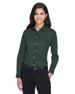 Ladies' Crown Woven Collection™ Solid Stretch Twill -Jiffyshirts Store 341b08707d8239