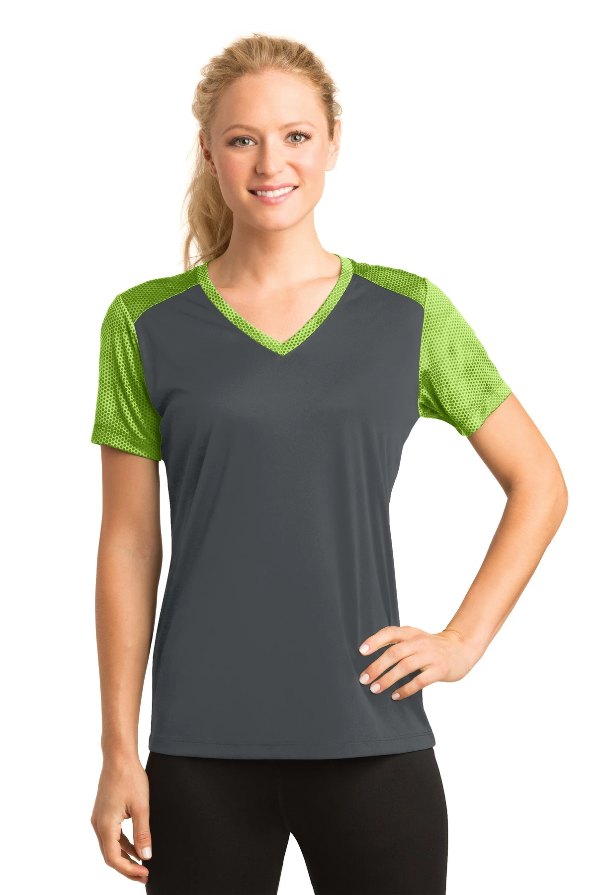 Ladies CamoHex Colorblock V-Neck Tee 8 Ladies CamoHex Colorblock V-Neck Tee - Image 6