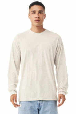Unisex Jersey Long-Sleeve T-Shirt -Jiffyshirts Store 3513 Oatmeal Triblend 1