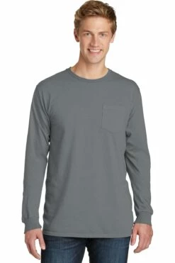 Unisex Beach Wash Garment-Dyed Long Sleeve Pocket Tee -Jiffyshirts Store 371b50327c1601