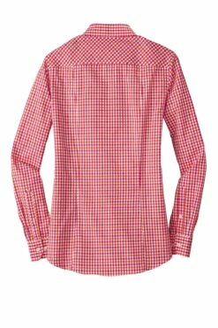 Ladies Long Sleeve Gingham Easy Care Shirt -Jiffyshirts Store 3897584088d5a6