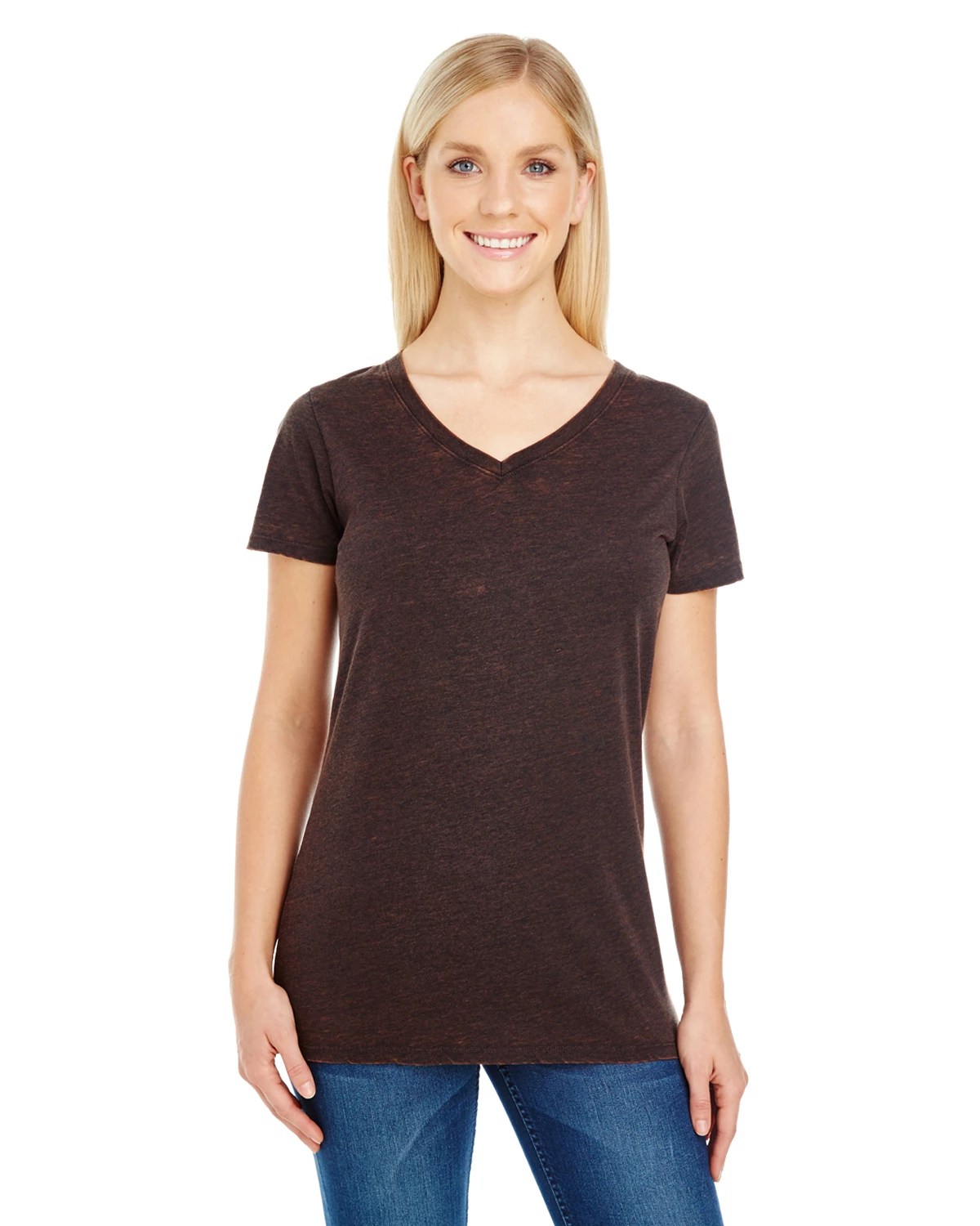 Ladies' Cross Dye Short-Sleeve V-Neck T-Shirt 3 Ladies' Cross Dye Short-Sleeve V-Neck T-Shirt