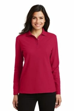 Ladies Silk Touch Long Sleeve Polo -Jiffyshirts Store 3b1a49b8449e5e