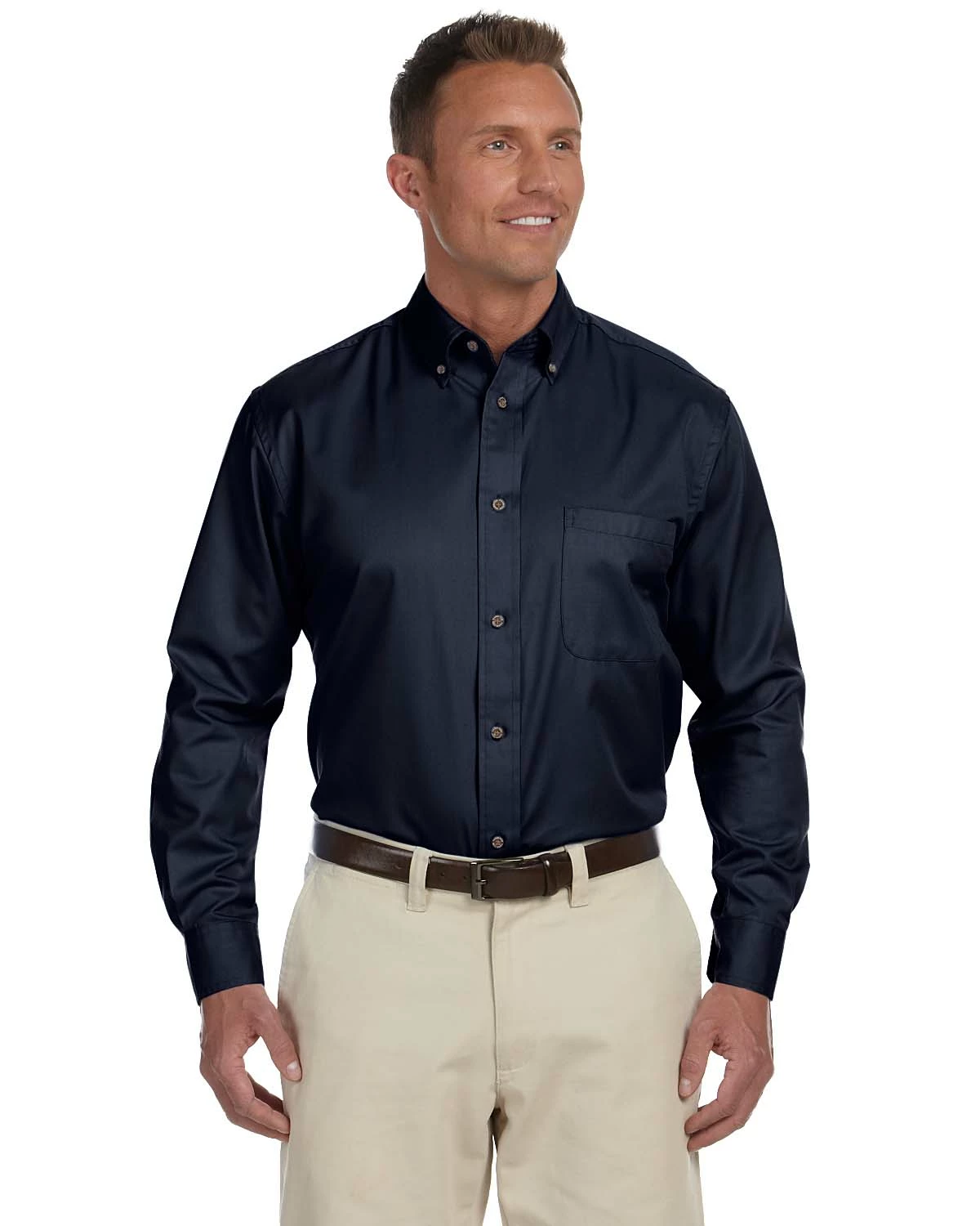 Men's Tall Easy Blend™ Long-Sleeve Twill Shirt With Stain-Release 3 Men's Tall Easy Blend™ Long-Sleeve Twill Shirt With Stain-Release