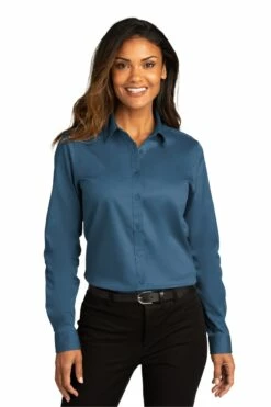 Ladies Long Sleeve SuperPro React Twill Shirt -Jiffyshirts Store 4164832c9c6ad3
