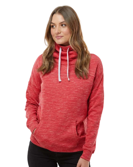 Ladies' Melange Fleece Cowl Neck Sweatshirt 7 Ladies' Melange Fleece Cowl Neck Sweatshirt - Image 5