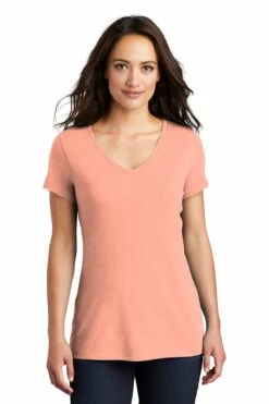 District Ladies' Perfect Tri V-Neck Tee -Jiffyshirts Store 41ee12ed368fc4