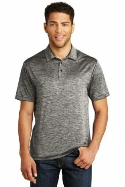Men's PosiCharge Electric Heather Polo -Jiffyshirts Store 41fde11893311f