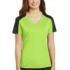 Ladies PosiCharge Competitor Sleeve-Blocked V-Neck Tee -Jiffyshirts Store 4357f37bc354d8