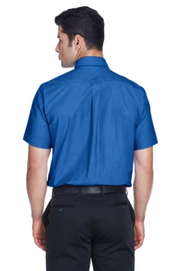 Men's Short-Sleeve Oxford With Stain-Release -Jiffyshirts Store 436cd9fe68cf11