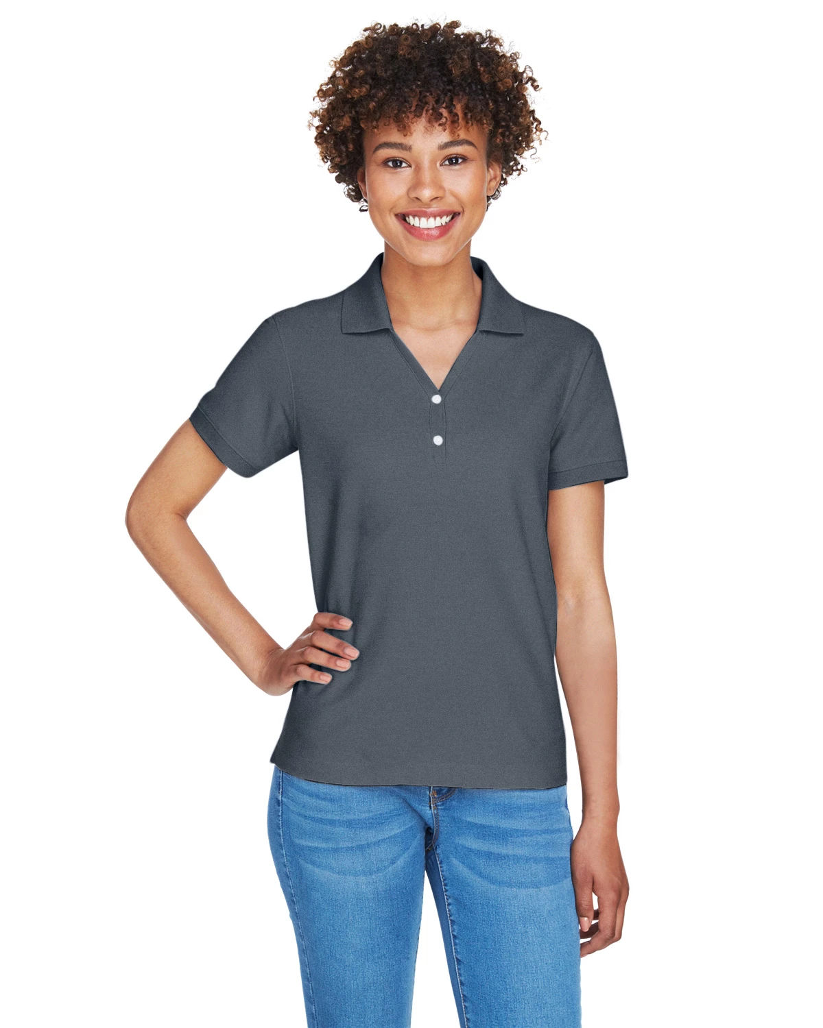 Ladies' Pima Piqué Short-Sleeve Y-Collar Polo 9 Ladies' Pima Piqué Short-Sleeve Y-Collar Polo - Image 7