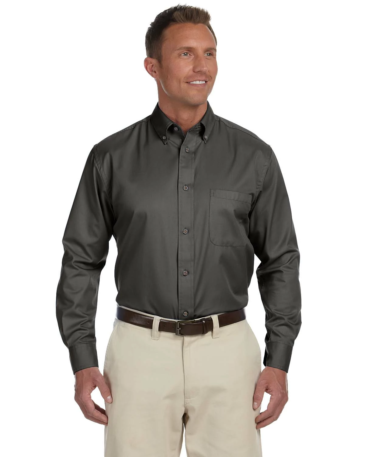 Men's Tall Easy Blend™ Long-Sleeve Twill Shirt With Stain-Release 7 Men's Tall Easy Blend™ Long-Sleeve Twill Shirt With Stain-Release - Image 5