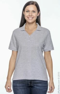 Ladies' Pima Piqué Short-Sleeve Y-Collar Polo 22 Ladies' Pima Piqué Short-Sleeve Y-Collar Polo -Jiffyshirts Store 46200953D29E72