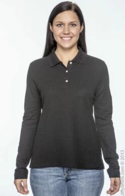 Ladies' Pima Piqué Long-Sleeve Polo