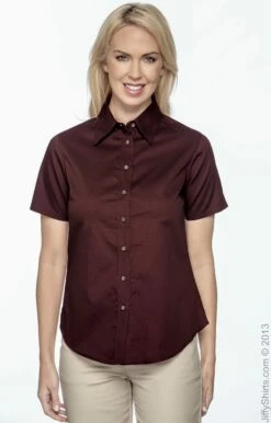 Ladies' Easy Blend™ Short-Sleeve Twill Shirt With Stain-Release
