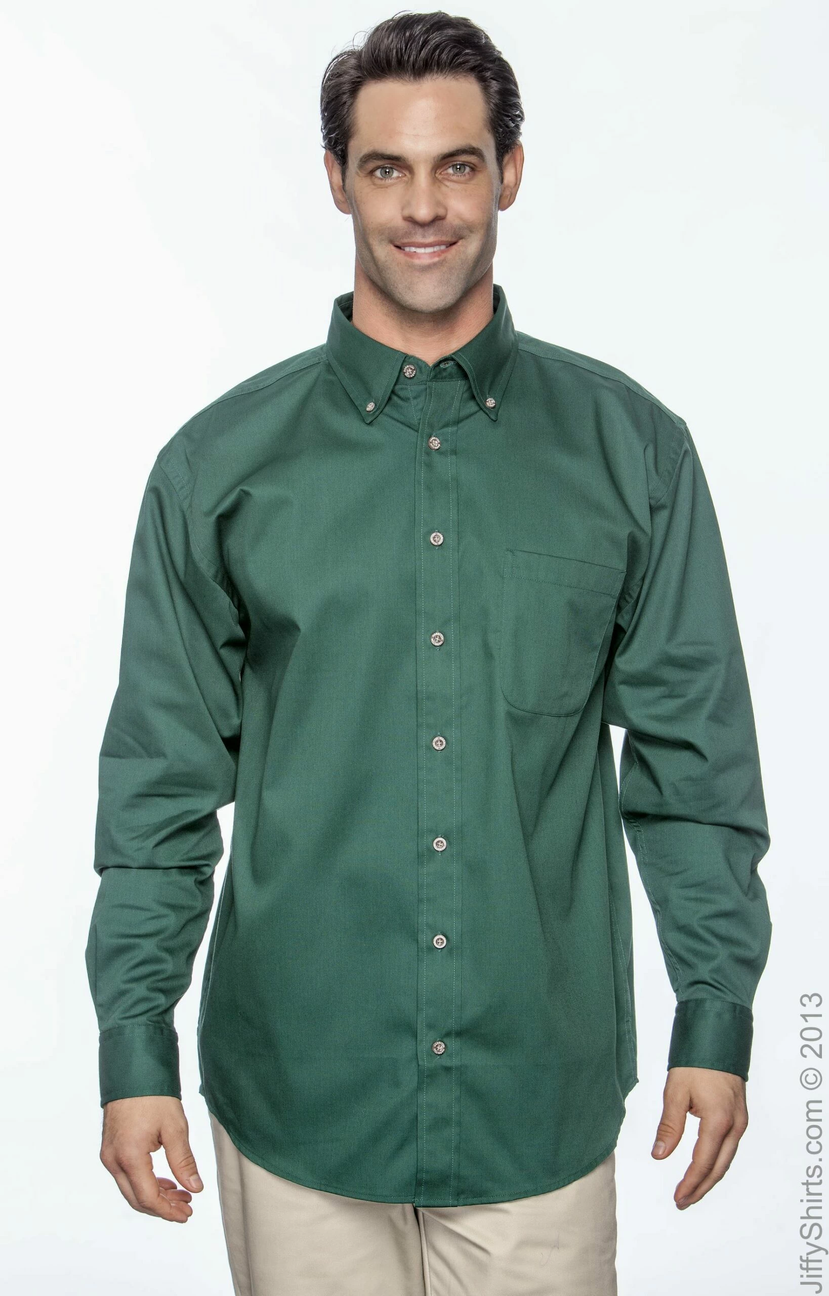 Men's Easy Blend™ Long-Sleeve Twill Shirt With Stain-Release 14 Men's Easy Blend™ Long-Sleeve Twill Shirt With Stain-Release - Image 12