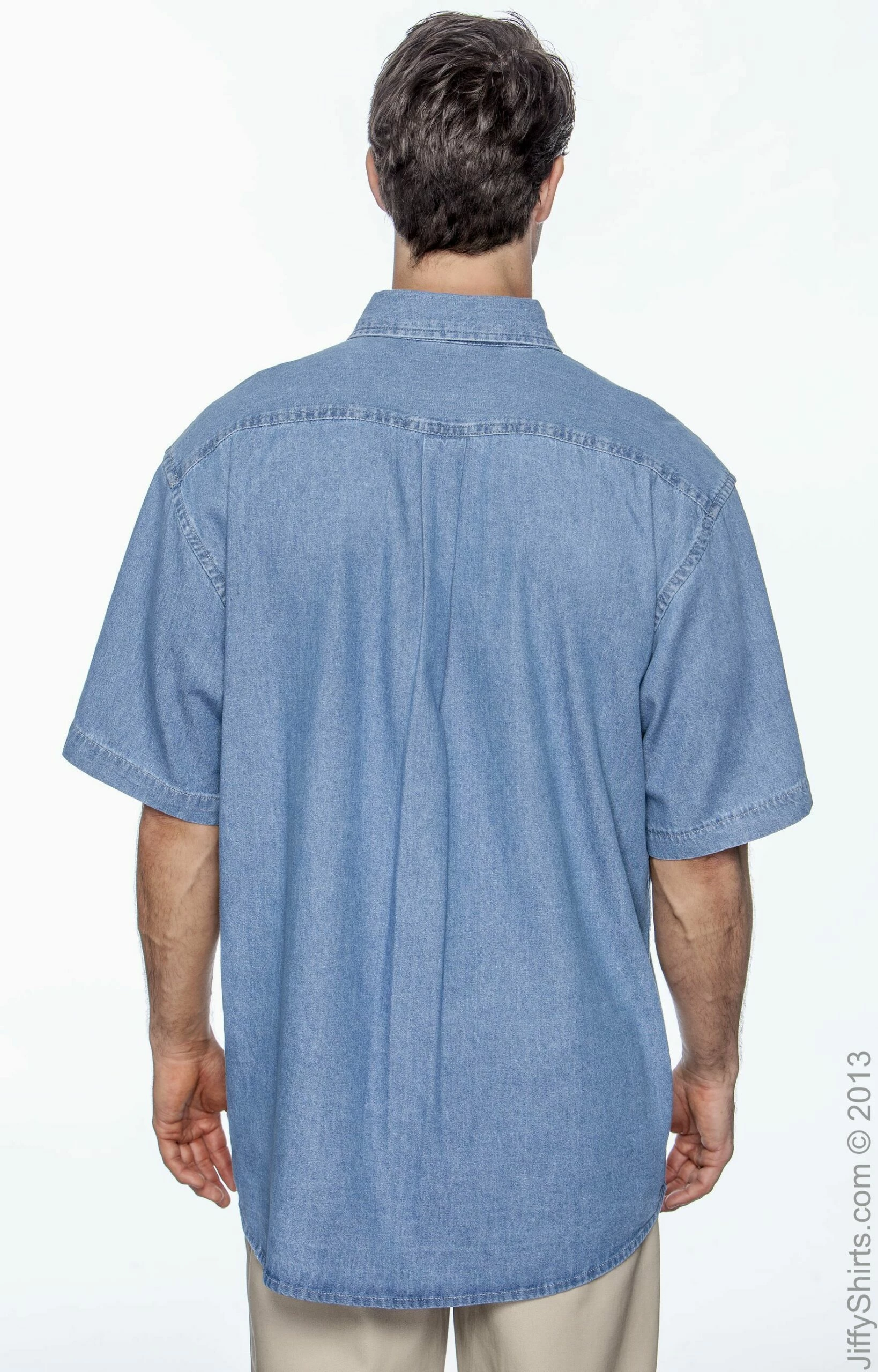 Men's 6.5 Oz. Short-Sleeve Denim Shirt 6 Men's 6.5 Oz. Short-Sleeve Denim Shirt - Image 4