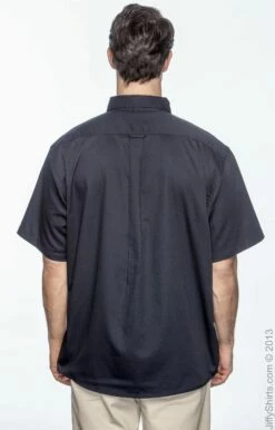 Men's Easy Blend™ Short-Sleeve Twill Shirt With Stain-Release -Jiffyshirts Store 4B310393F704E9