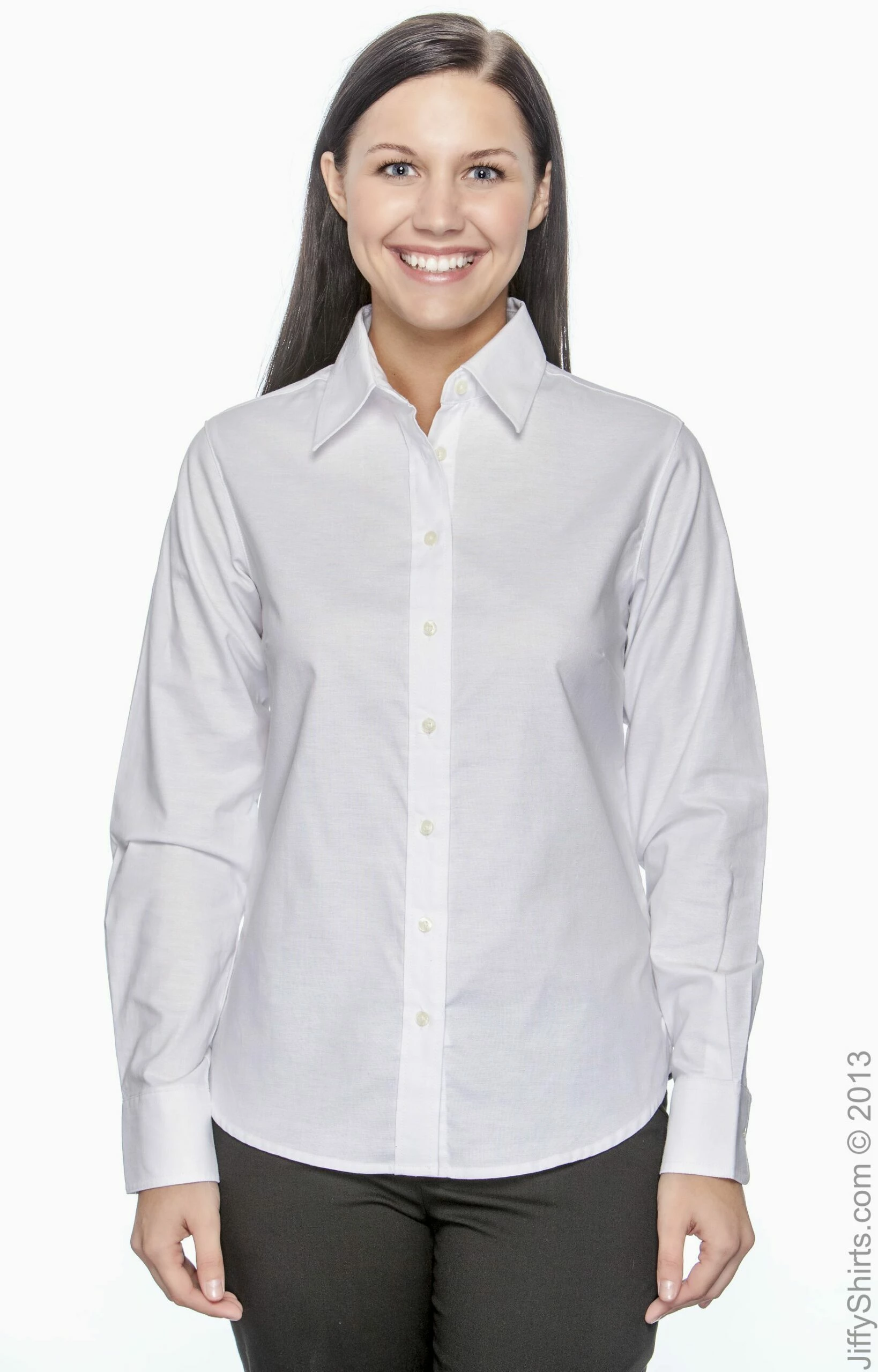 Ladies' Long-Sleeve Oxford With Stain-Release 7 Ladies' Long-Sleeve Oxford With Stain-Release - Image 5