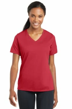 Ladies PosiCharge RacerMesh V-Neck Tee -Jiffyshirts Store 4a69243f11e68c