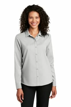 Ladies Long Sleeve Performance Staff Shirt -Jiffyshirts Store 4a9bf4d62ba300