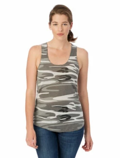 Ladies' Meegs Printed Racerback Eco-Jersey™ Tank -Jiffyshirts Store 4b1b74799ab219