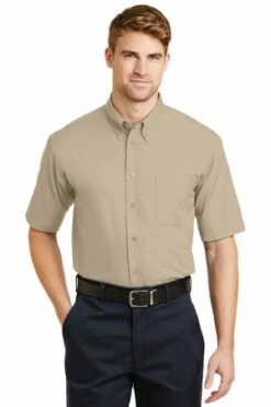 Unisex Short Sleeve SuperPro Twill Shirt. SP18 -Jiffyshirts Store 4b514f446e5064