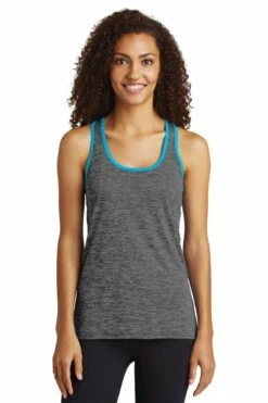 Ladies PosiCharge Electric Heather Racerback Tank -Jiffyshirts Store 4cdc727ae339d4