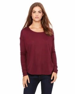 Ladies' Flowy Long-Sleeve T-Shirt With 2x1 Sleeves -Jiffyshirts Store 4d11374d89a84e