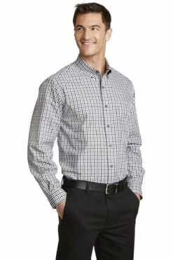 Long Sleeve Gingham Easy Care Shirt -Jiffyshirts Store 4db1b06424f360