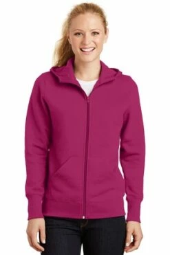 Ladies Full-Zip Hooded Fleece Jacket -Jiffyshirts Store 4ddbed6120c9c0