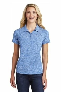 Ladies PosiCharge Electric Heather Polo -Jiffyshirts Store 527c0783fbaac9