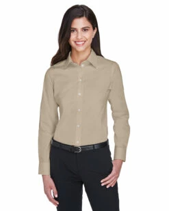Ladies' Crown Woven Collection™ Solid Stretch Twill -Jiffyshirts Store 532676fec96eda
